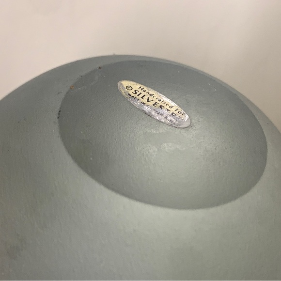 Vintage Silvestri Solid Hand Blown Frosted Glass Spherical Earth World Globe - Picture 11 of 16